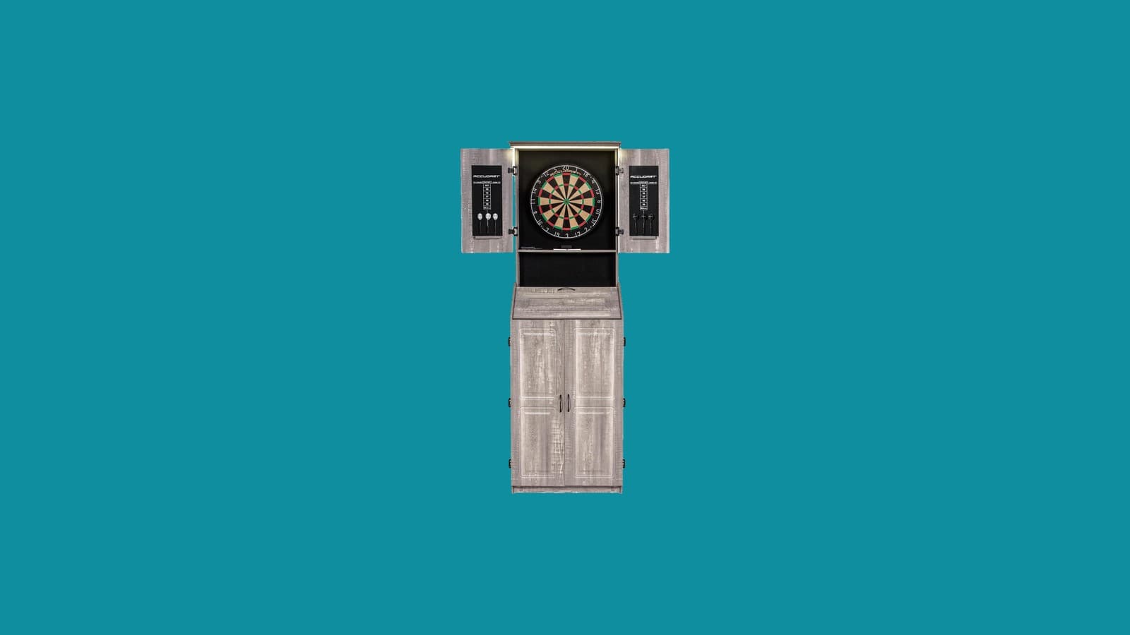 Accudart Dartboard Cabinet Set with LED Lighting