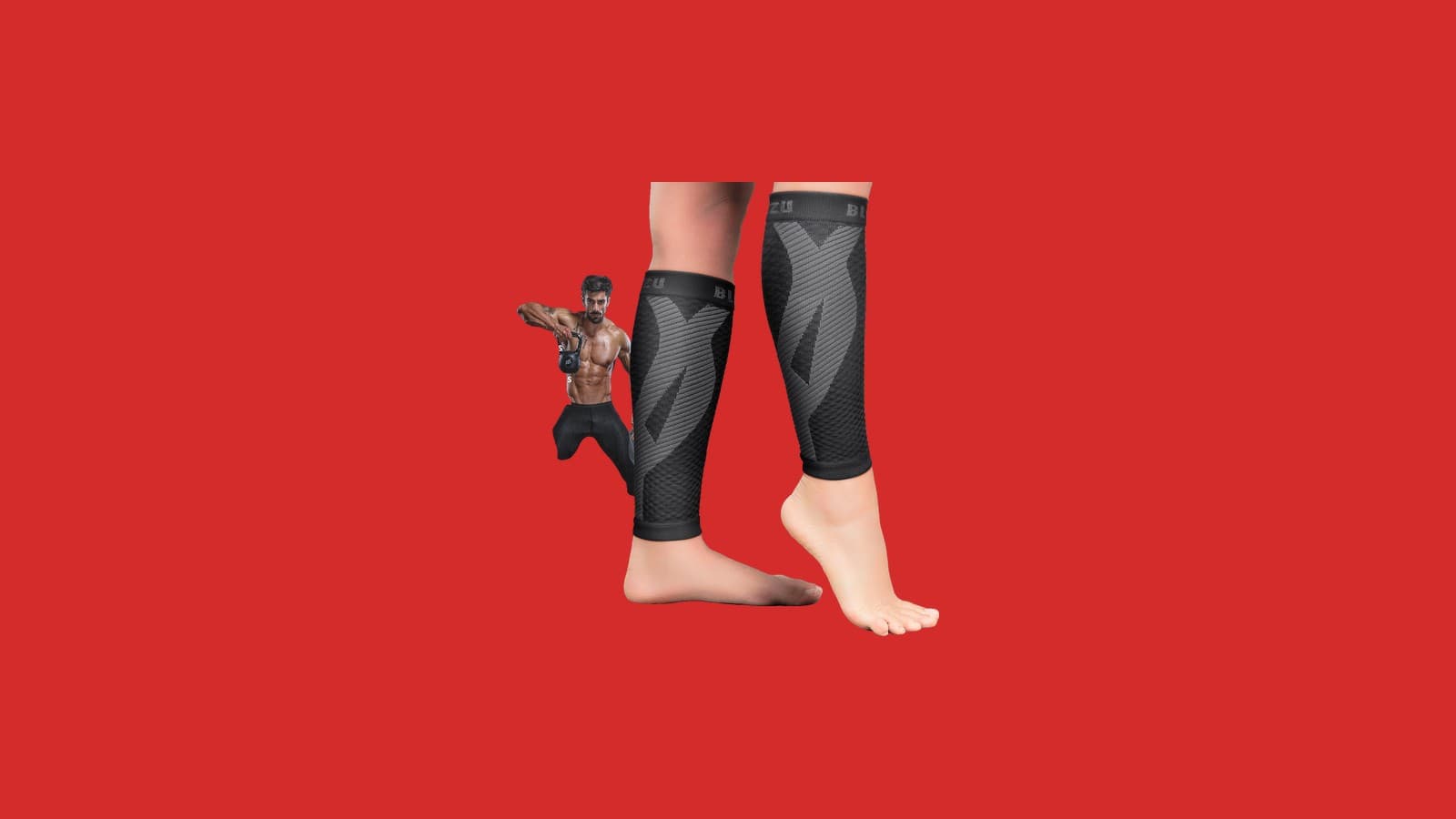 BLITZU Calf Compression Sleeves, Footless Compression Socks