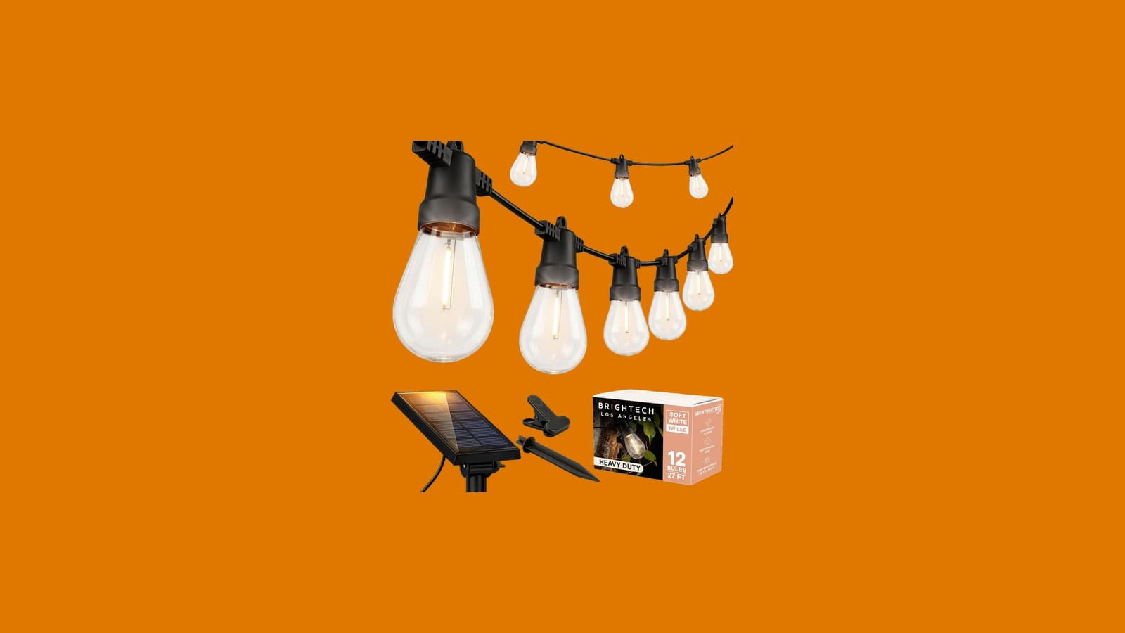 Brightech Ambience Pro Solar String Lights, 27 ft