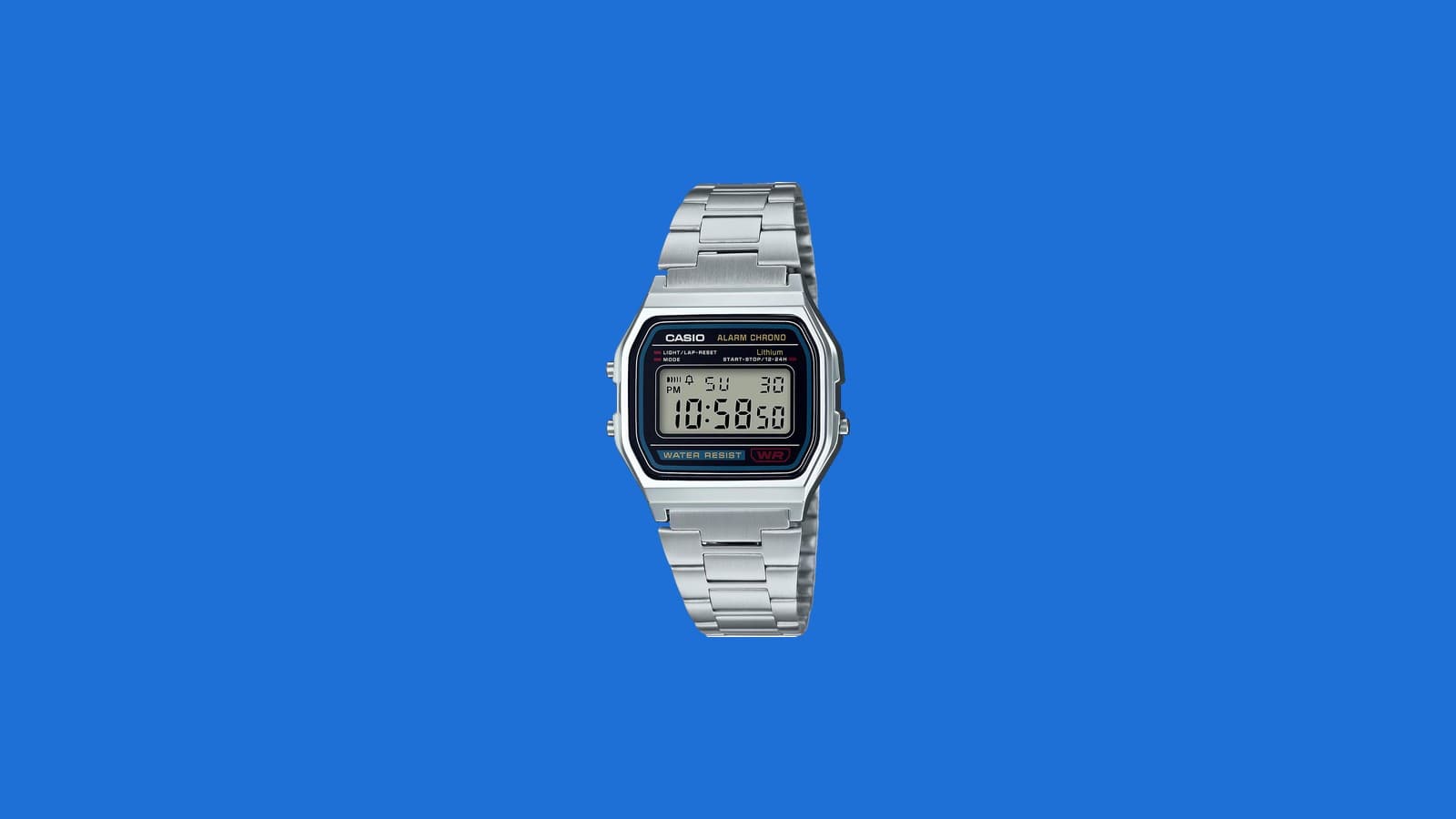 Casio A158WA-1 Vintage Stainless Steel Digital Watch