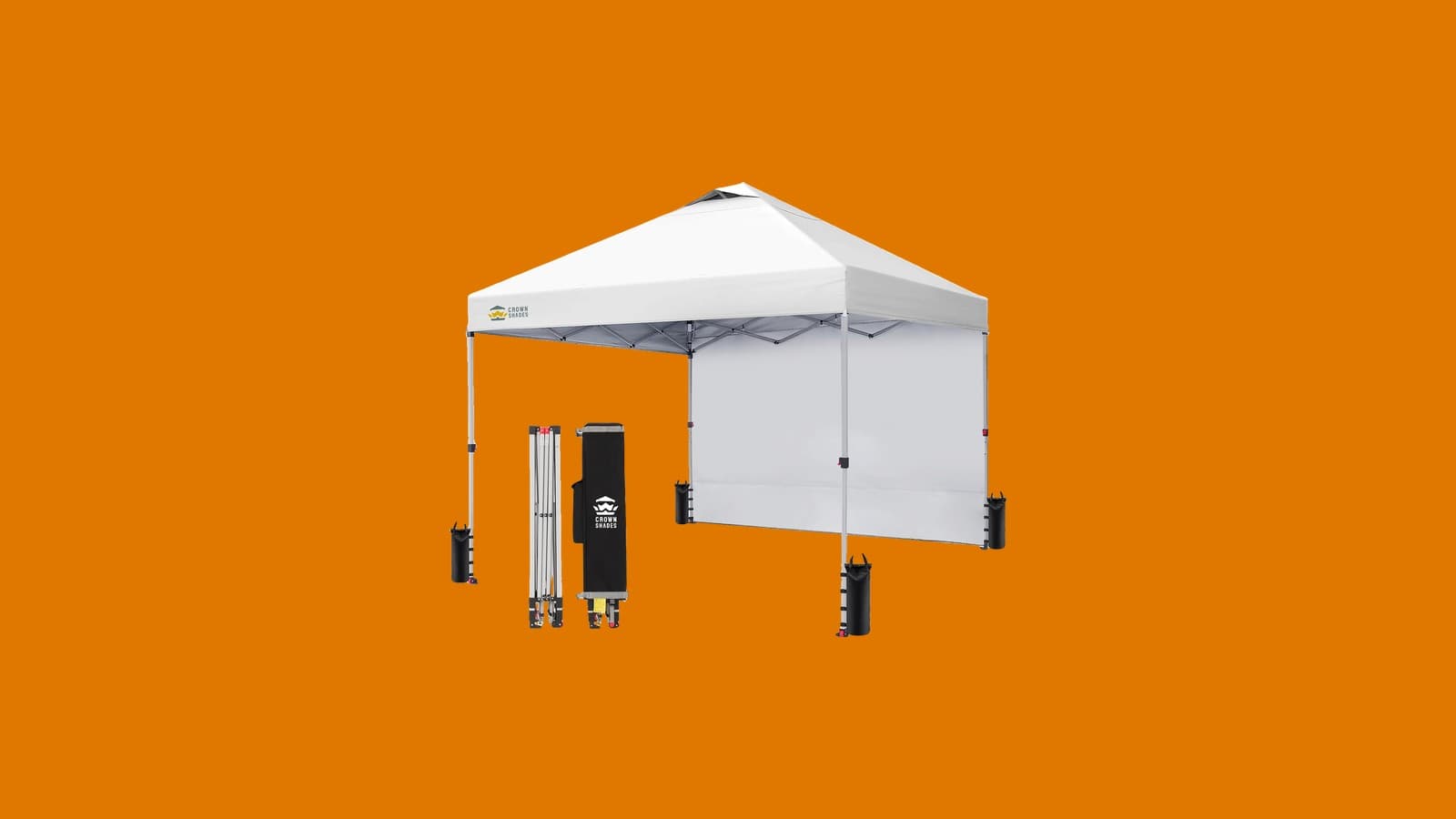 CROWN SHADES 10x10 Pop Up Canopy with Side Wall
