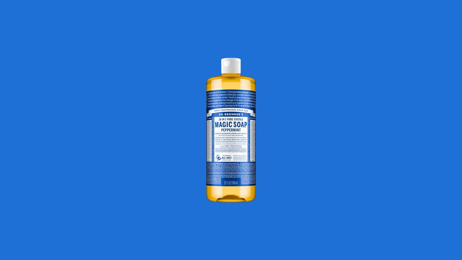Dr. Bronner's Peppermint Pure-Castile Liquid Soap, 32 oz