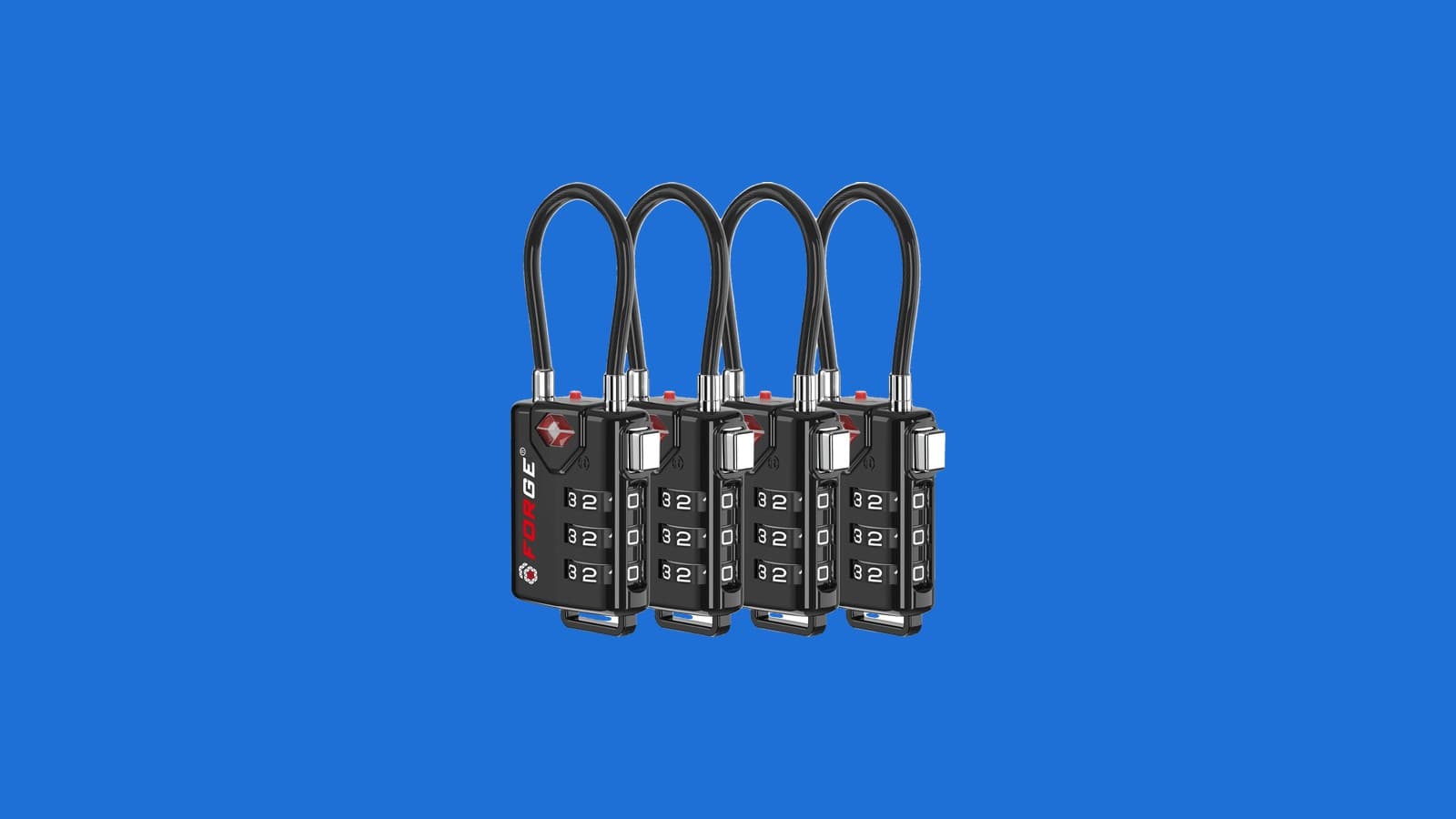 Forge TSA Approved Luggage Locks, 4 Pack