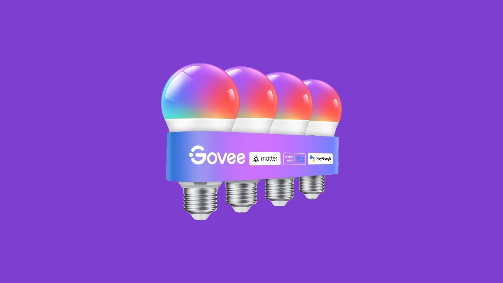 Govee A19 Color Changing Smart Light Bulbs, 4 Pack