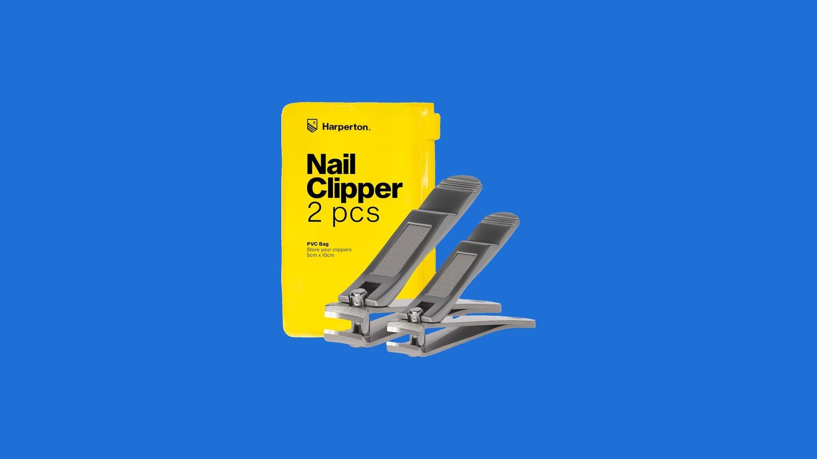 Harperton Ultra Sharp Nail Clippers Set, 2 Pack Stainless Steel with Built-in File and Travel Case