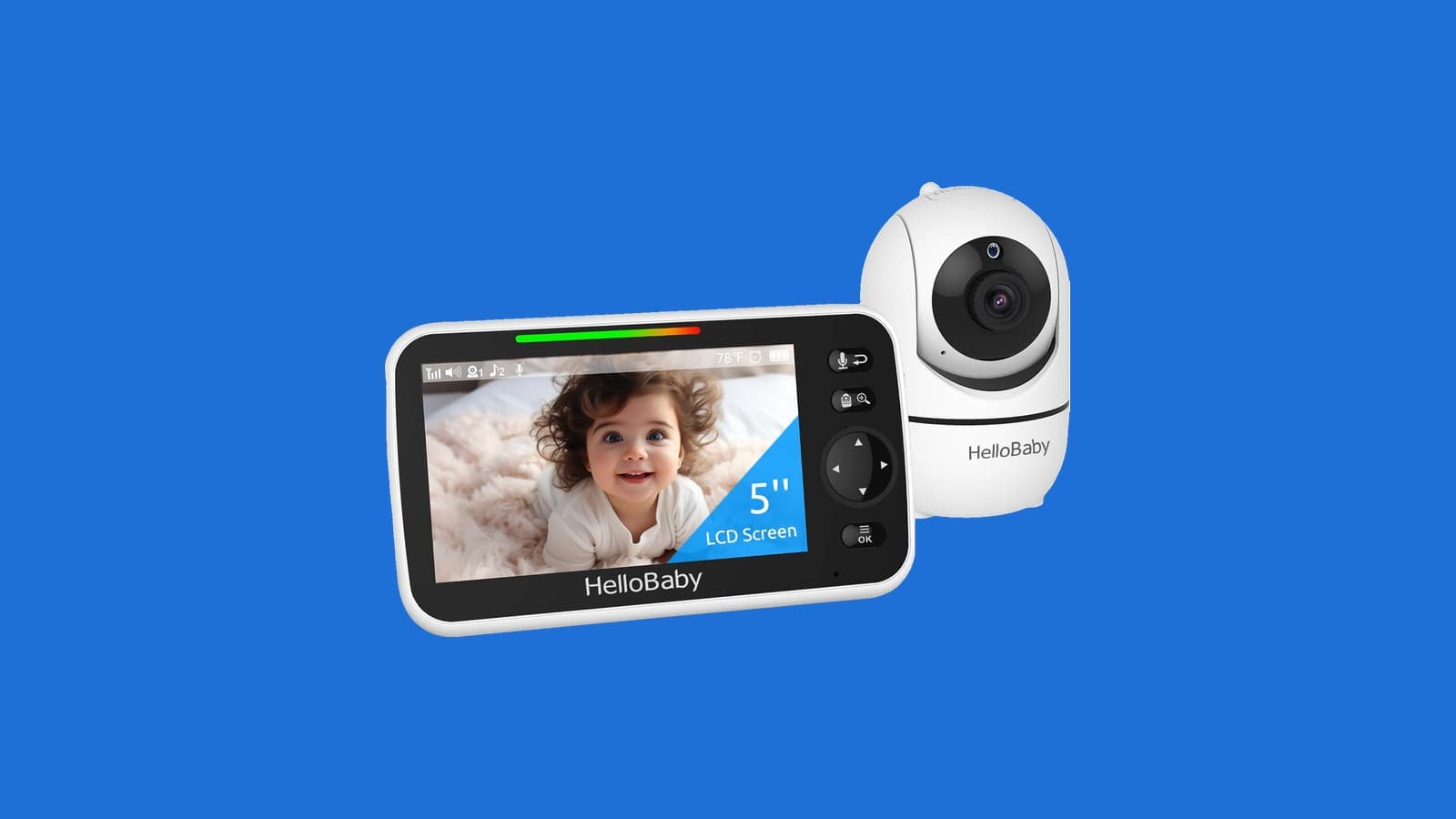 HelloBaby No WiFi Baby Monitor HB6550, 5 inch Video Screen