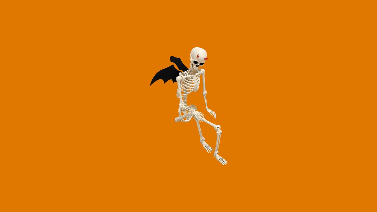 HENGZUORA 5.4 ft Halloween Skeleton, Bat Demon