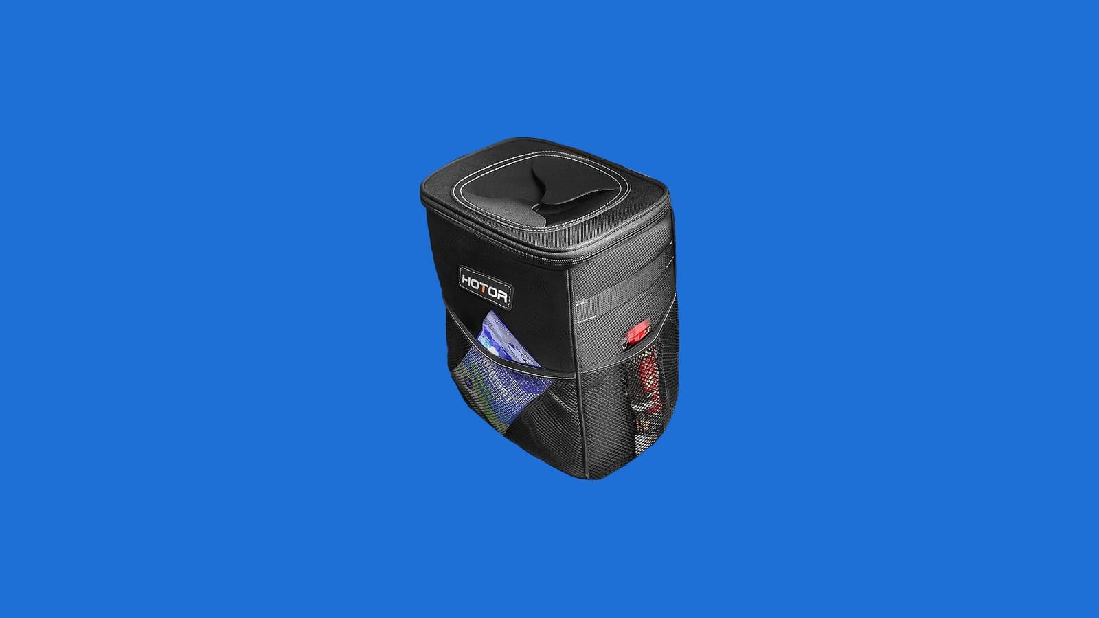 HOTOR Car Trash Can, Leakproof Car Organizer, 2-Gallon, Black