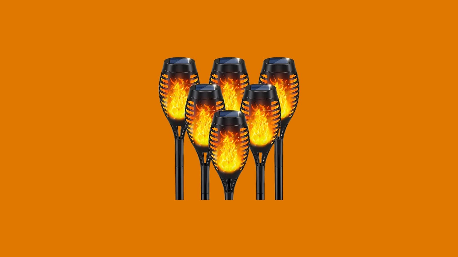 IkeeRuic Solar Flickering Flame Torch Lights