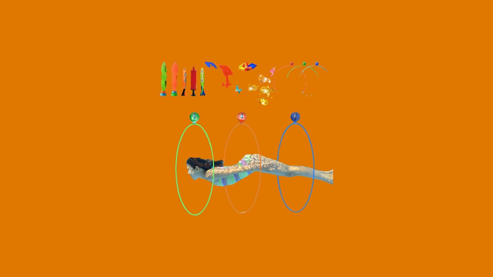 Jasonwell Swim Through Rings and Dive Toys, 28 Piece