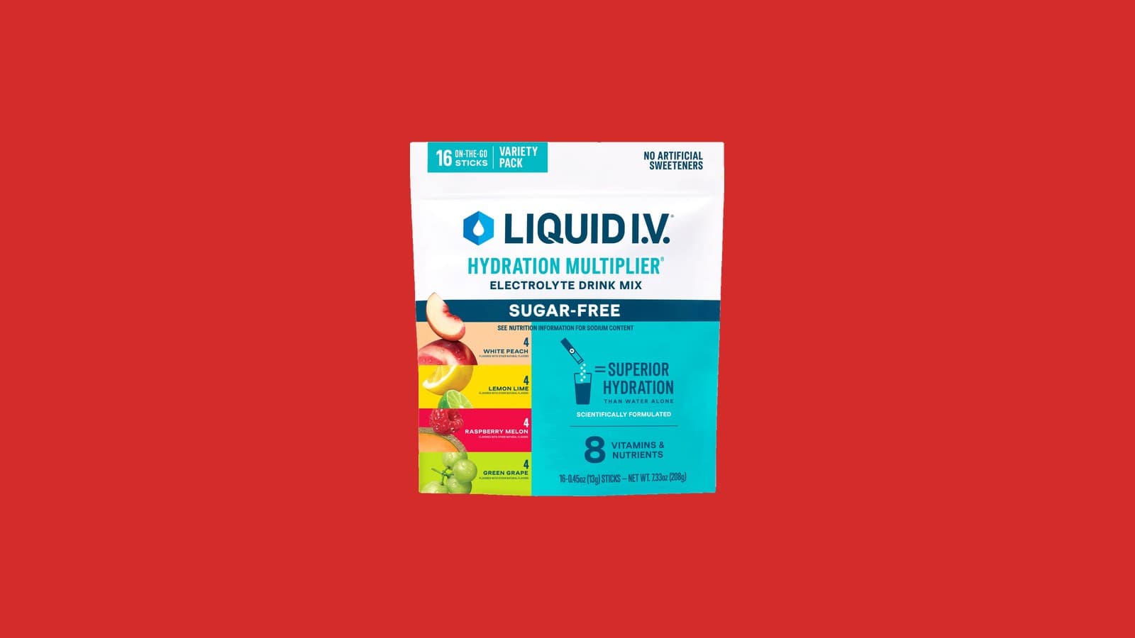 Liquid I.V. Sugar-Free Hydration Multiplier, Classic Variety Pack, 16 Count