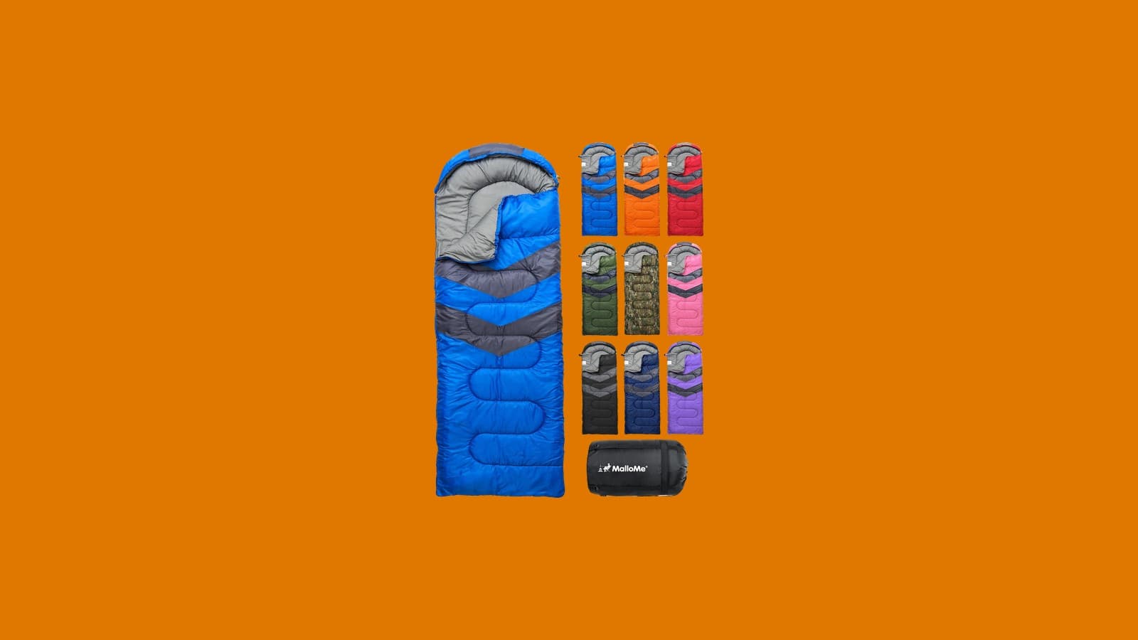 MalloMe 3-Season Camping Sleeping Bag with Compression Sack