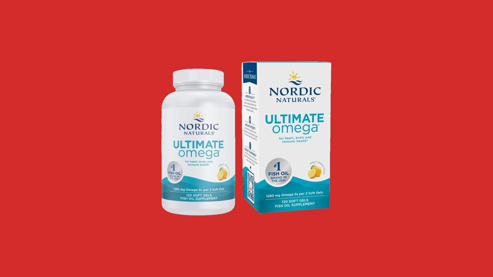 Nordic Naturals Ultimate Omega, 1280 mg Omega-3, Lemon, 120 Count