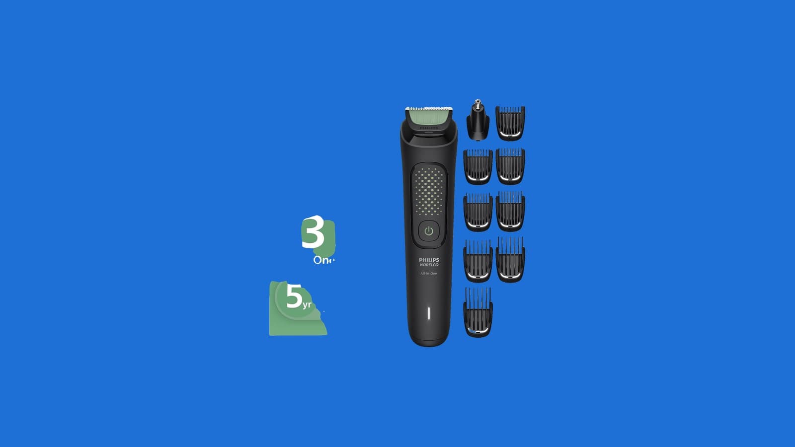 Philips Norelco All-in-One 3000 13-in-1 Trimmer, Face & Hair, Comfort Tips (MG3919/50)