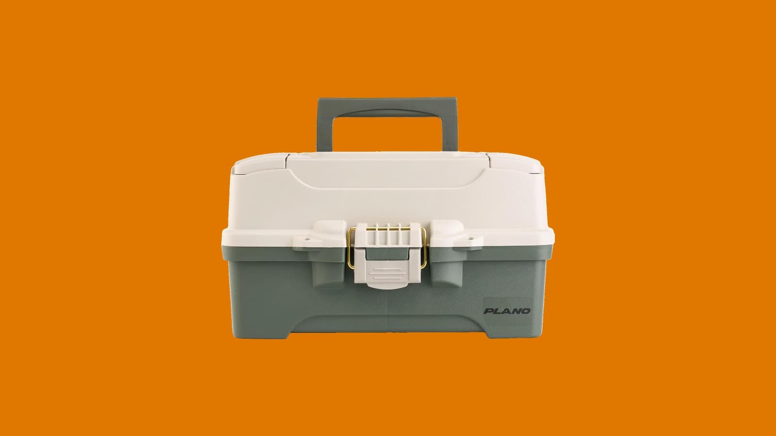 Plano Two-Tray Tackle Box, Green/Tan, Rust-Proof Brass Latch