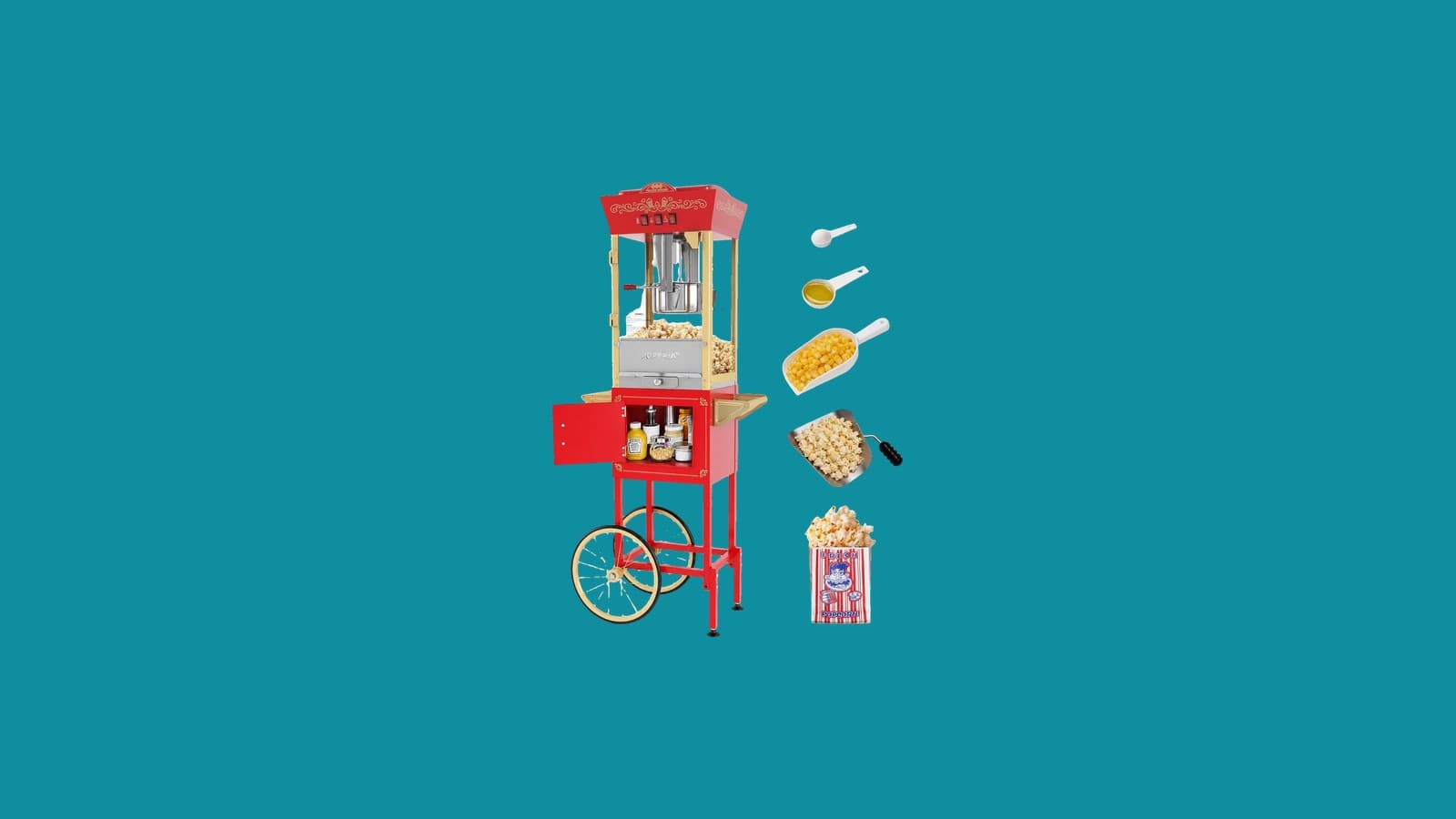 PopBria 12 oz Popcorn Machine with Cart