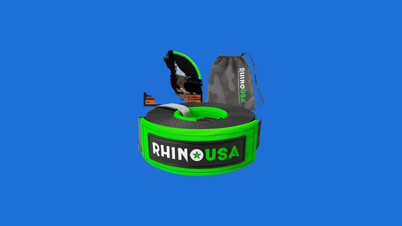 Rhino USA Recovery Tow Strap, 3 in x 20 ft