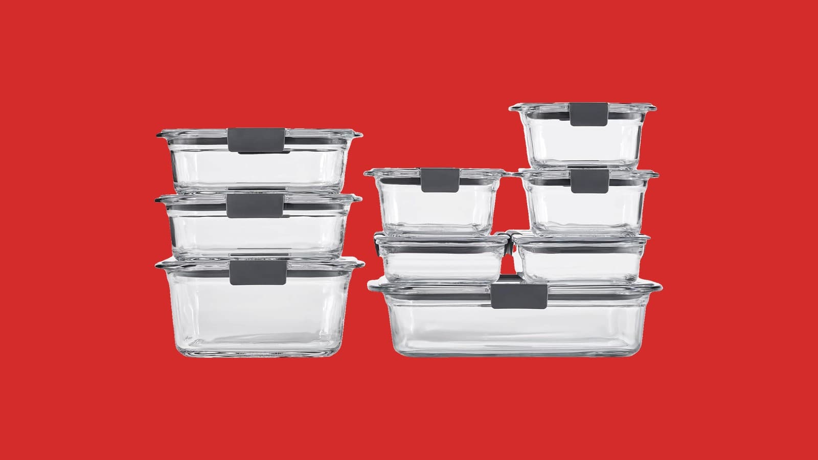 Rubbermaid Brilliance Glass Food Storage Containers, Set of 9