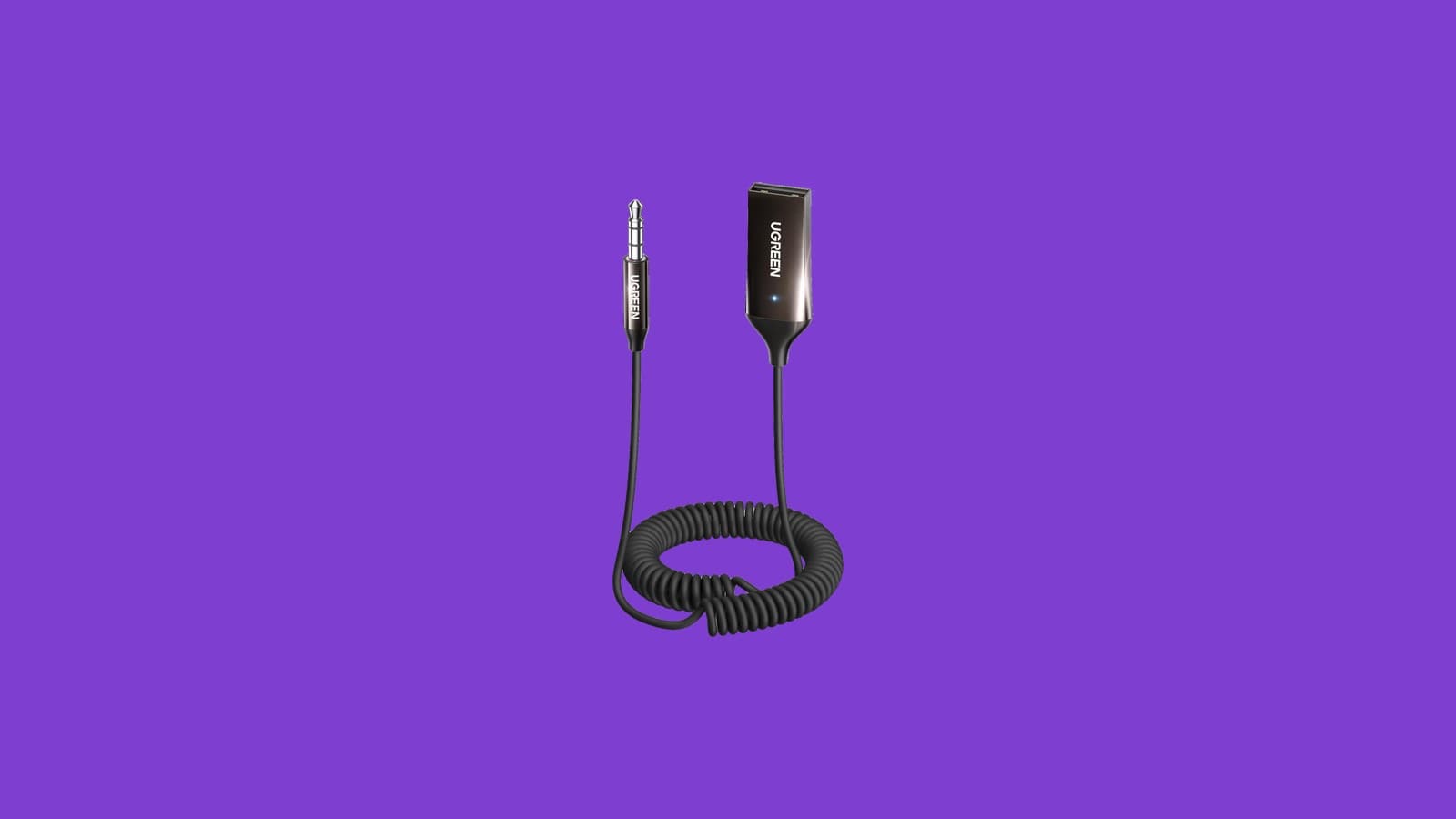 UGREEN Aux to Bluetooth Car Adapter with Built-In Microphone