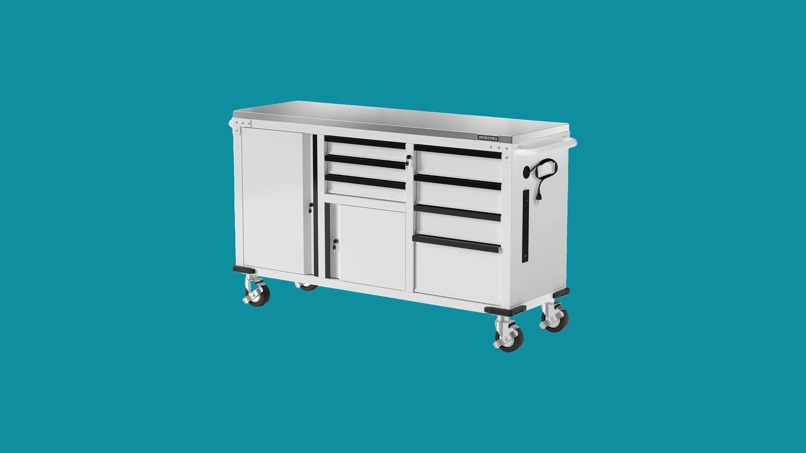 WORKPRO 62 Inch 7-Drawer and 2-Door Rolling Tool Chest