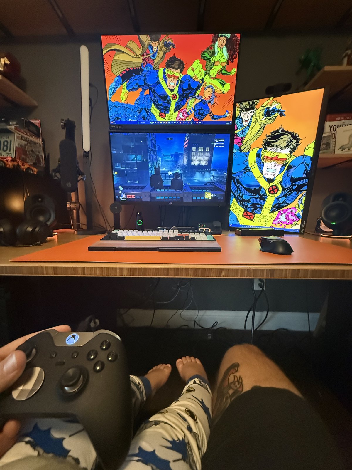 Lego Batman mode: one preset and the desk is at kid height, twenty five inches by the tape