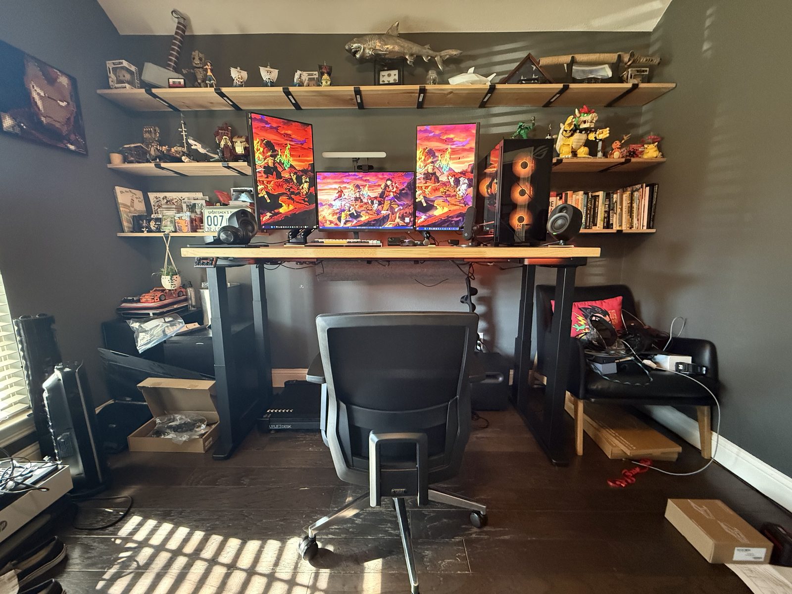 The new office chair parked at the desk